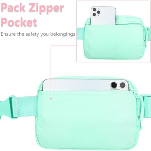 Image of Fanny Pack for Kids Girls 10-12 - Small Waist Belt Bag with Initial Letter Patch and Extender Strap for Women Teen Girl Friends Mini Bum Hip Travel Purse Crossbody Belt Bag Mint Green E