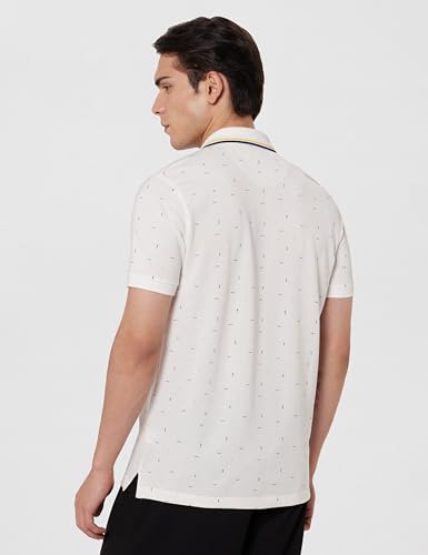Image of Allen Solly Men's Polo T-Shirt | Polycotton Blend | Color-Block Print | Regular Fit | Smart Casual Wear