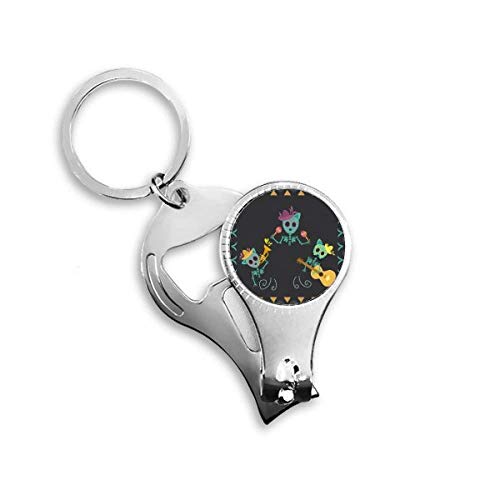 Porte-clé décapsuleur Mexique en métal avec anneau robuste - 2