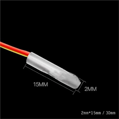 1PC PT100 Type 2MM Minute Extension Thermocouple Sensor 1.5/mm 2/3cores Silver-Plated High Temperature Wire(2cores 2x10mm 1M)