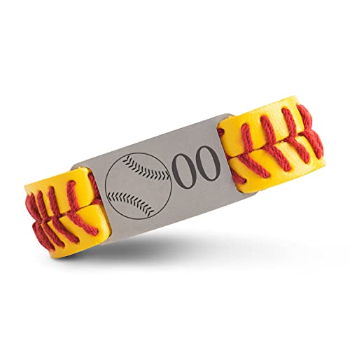 Authentic Softball Leather Bracelet with Engraved Slider | Engraved Personalized Text2