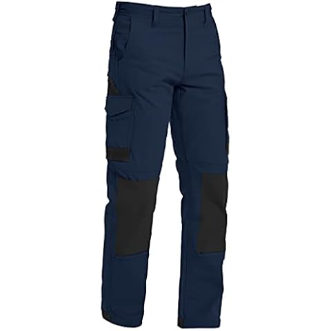 HARD LAND Work Trousers Men Heavy Duty Cargo Trousers Ripstop Combat Tactical Trousers with Holster and Multi Pockets Navy Blue Size 34 Cover