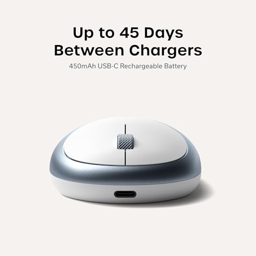 Image of Satechi M1 Wireless Bluetooth Mouse, USB-C Rechargeable, Blue | Compact and portable, for MacBook, iPad, iPad mini, Mac mini, iMac, Windows