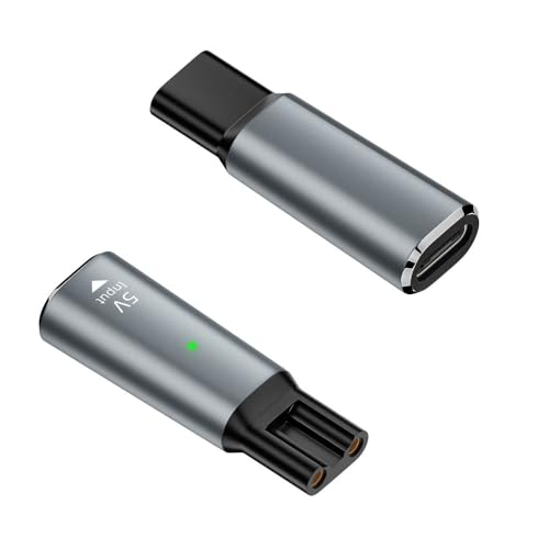 RAINSUNG Female USB C Adapter for Philips Shaver 5V for Norelco OneBlade QP2724 QP2834 MG5910 MG7910 MG9510 MG9520 PQ888 PQ889 Power Cord Adapter - 2PCS