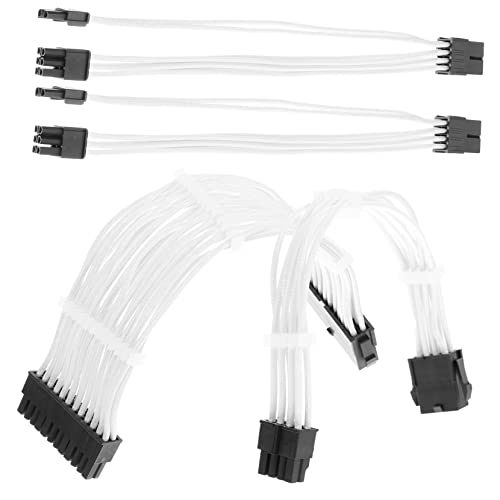 Câbles d'alimentation ATX en cuivre premium blanc pour une gestion de câble PC soignée