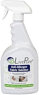 LivePure LP-SPR-32 Anti-Allergen 32 OZ Fabric Spray for Household Surfaces, Upholstery, Allergies from Dust Mites and Pet Dander, White