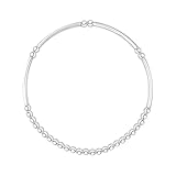 Silverly Sterling Silver Noodle Tube & Ball Bead Stretch Bracelet - Elegant Stacking Beaded Bracelets for Women - Simple Minimalist Elastic Design - 925 Silverly Jewellery Gift for Daughter