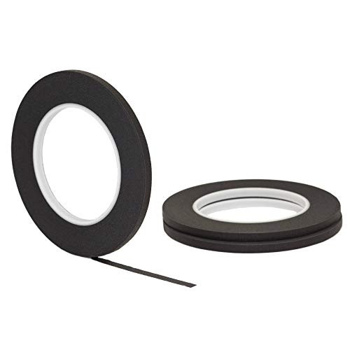 3 pk 1/4" inch x 60yd STIKK Black Painters Tape 14 Day Easy Removal Trim Edge Thin Narrow