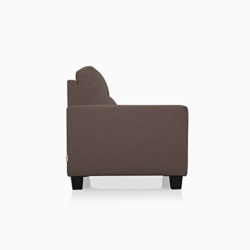 Image of Duroflex Ease - 1 Seater Sofa | Premium Fabric, High Comfort Foam, Durable Wood Frame & Easy Maintenance | 3 Year Warranty | Single Seater Sofa for Living Room - Dark Saddle Brown