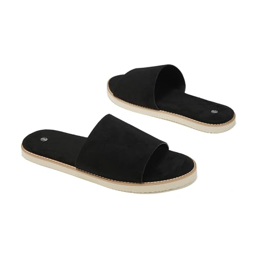 Summer Men Sandals for Suede, Comfortable Flats with Memory Foam Insole, EVA Outsole Non-Slip Casual Fashion I-Slides3