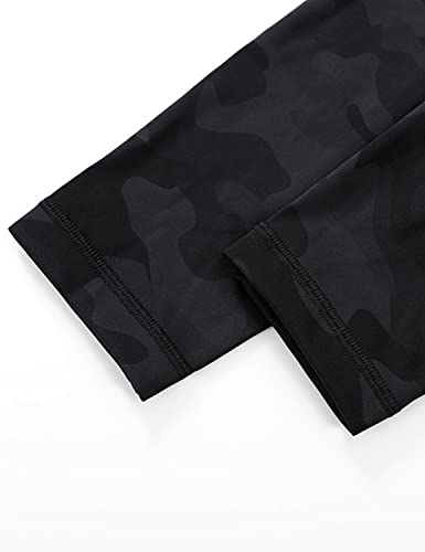 Crz Yoga Women's Naked Feeling Workout Leggings 25 Inches - 7/8 High Waist Yoga Tight Pants Dark Grey Camouflage Medium #TOP3