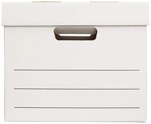 Amazon Basics Medium Duty Storage/Filing Boxes With Lid and Handles, Legal/Letter Size, 12-Pack, White, 16.2" L x 12.5" W x 10.5" H - Image 5