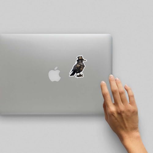 Image of Steampunk Crow Raven Sticker Realistic Wall Decal for Car Truck Bumper Laptop Vinyl Window Wall US