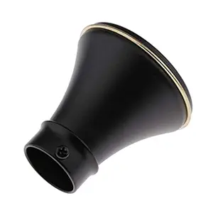 GlobalNiche Metal Iron Curtain Pole Finials End Heads Fit 28mm Dia. Drapery Rods C_Black
