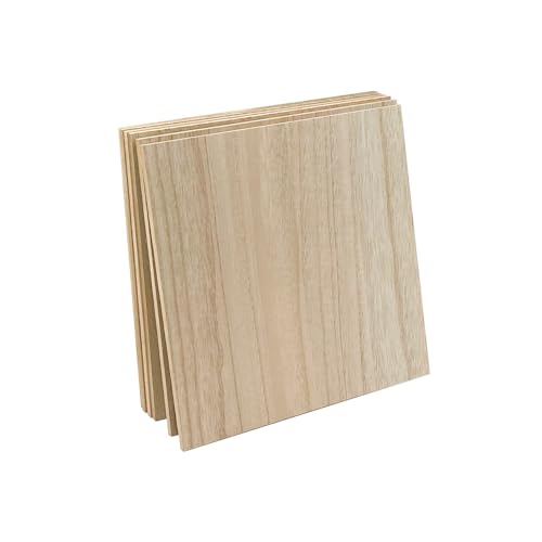 6 Pack MDF Wood Boards 10"x10"-1/4th inch Thick Wooden Planks, Double Sided Veneered MDF Sheet for Homemade DIY Crafts
