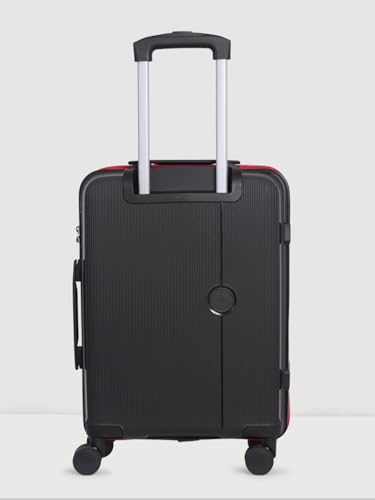 Image of Wiki Zine Cabin Luggage 55 cm Polycarbonate Hard Shell Trolley Bag by Wildcraft | 8 Spinner Wheels | Lightweight Carry-On Suitcase with Combination Lock | Water Resistant Travel Luggage|BlK Red