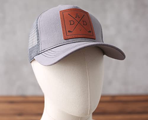 Image of Dad Hat Gift for Father's Day - New Grandpa Gift Trucker Hat for Dad Golf Hat with Custom Leather Patch