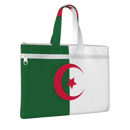 Flag Of Algeria Canvas Document Bag Briefcase For Professionals And Executives2