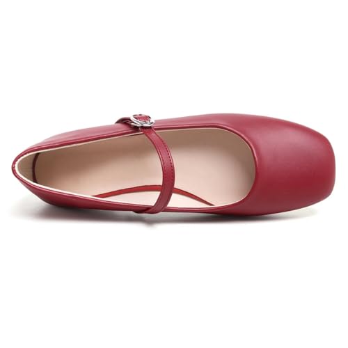 Image of LUXINYU Women's Slip on Flats,Classy Round Toe Solid Classic Mary Jane Ballet Dance Shoes Soft Comfortable PU Flat Shoes
