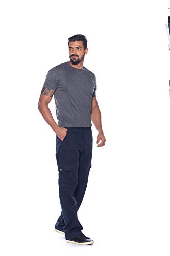 Calça Cargo Macaw Sarja 7657 Azul Marinho Cor:Azul;Tamanho:42