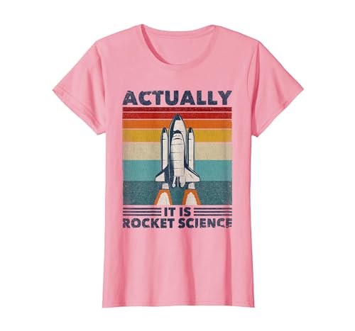 Image of Funny Retro 80´s Rocket Science Aerospace Engineer T-Shirt, Women, Pink, XX-Large