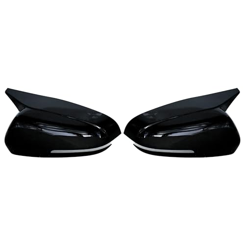 Image of KMH Batman Style Car Mirror Caps Covers Compatible with Hyundai New Creta 2020-2024, Car Accessories (Gloss Black) Set of 2 Pcs