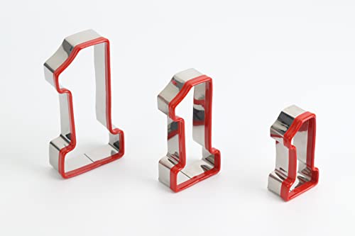 3Pcs Number One Cookie Cutters 5", 4", 3", 1 Cookie Cutter Set, Biscuit Cutter, 0.4Mm Thickness Heavy Duty Food-Grade Stainless Steel, Coated With Soft Pvc For Protection #TOP5
