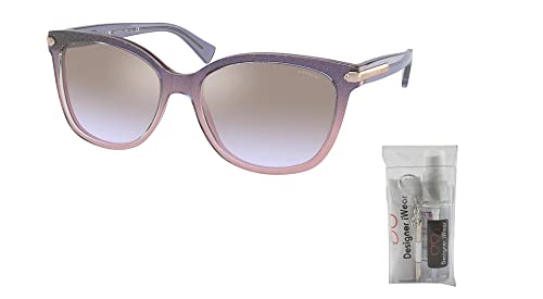 Coach Hc8132 555494 57Mm Shimmer Violet Peach Gradient/Violet Gradient Flash Cat Eye Sunglasses For Women + Bundle With Designer Iwear Eyewear Kit #TOP1