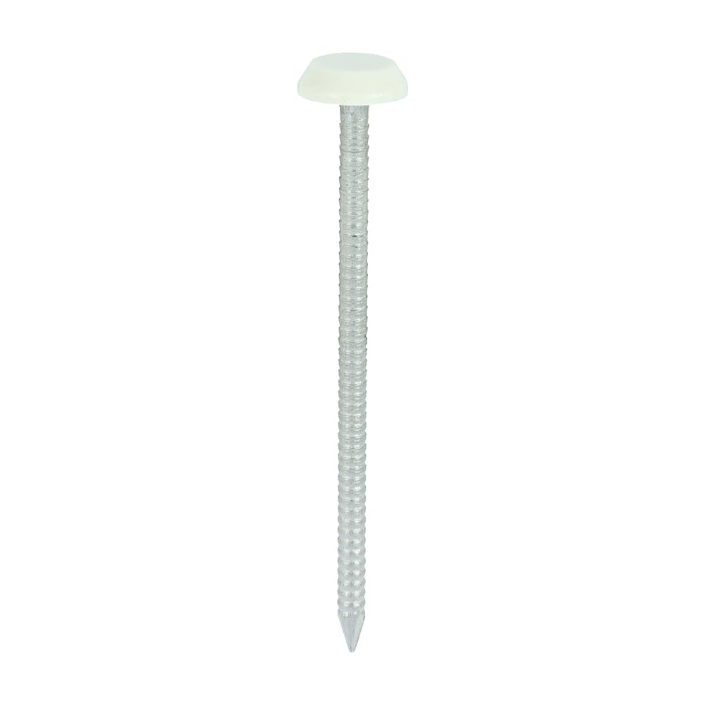 Clous tête polymère crème 65mm inox A4 pour fixation bardage extérieur
