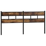 vidaXL Cabecero de Repuesto de Hierro y Madera de ingeniería Roble Ahumado 180 cm, Muebles de Dormitorio