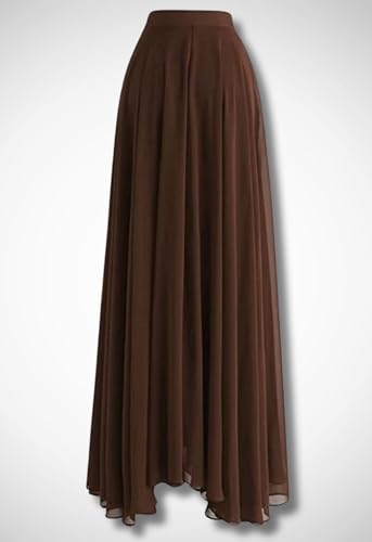 Image of Women's Full Length Georgette Long Skirt- Lehenga with 8 Meters Maxi Flare