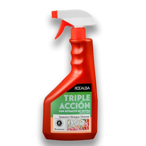 Pulverizador TRIPLE ACCIÓN contra Insectos, Hongos, Ácaros ECOLÓGICO | Listo para Usar 750ML Extracto de Ortiga MUY EFICAZ en Pulgón, Ácaros, Hongos, Oídio, Roya | Uso interior/exterior | Nexum Market