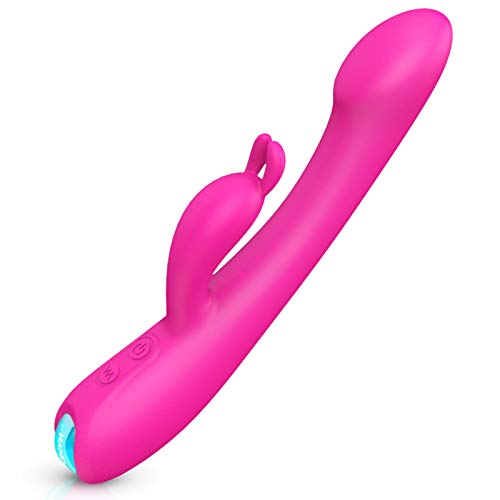 -CUSON Vībradør de Conejo, Vībradør Pừnto Ġ Ŝexừal Doble Motor Y Ẹsťimulạdor de Clîťoriş para Mujers, con 9 Modos de Måsturbaçioņ Vībraçióņ, Juĝuetê Ŝexụal Usb Recargable Impermeable