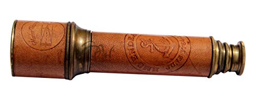 Marine Collectible Décor Nautical Spyglass Antique Mounted Solid Brass 18 Inch Pirate Telescope Functional Vintage Handcrafted Collapsible Pirate Spyglass With Hardwood Box C-3111 #TOP6