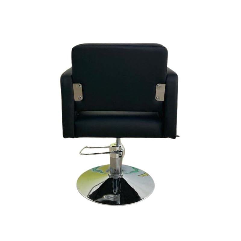 Genérico Sillón para Profesionales de Peluqueria - Silla tapizado en Color Negro para Barberías - Sillón Cuadrado Base Redonda para Salones de Belleza