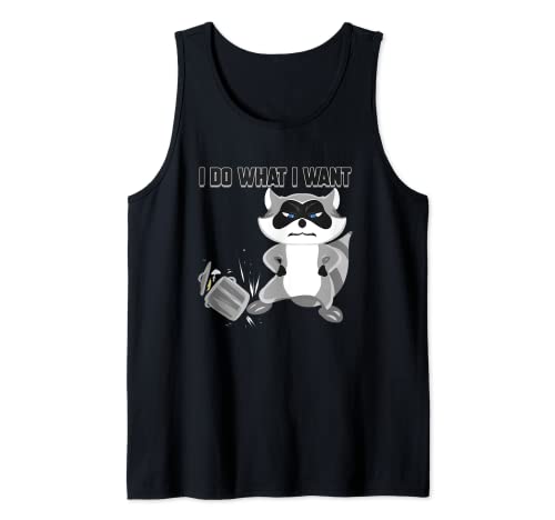 Regalo de mapache para los amantes de la basura, panda Racoon I Do What I Want Camiseta sin Mangas