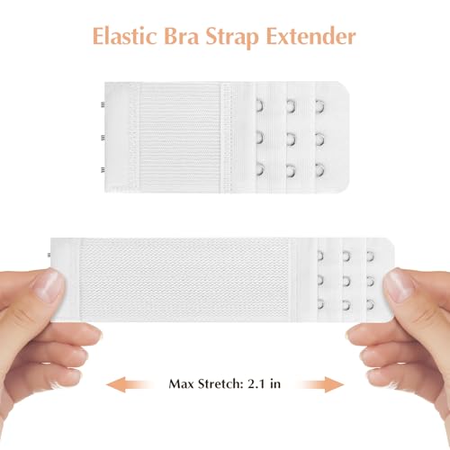 Image of 3Hooks Bra Extenders for Women, 6Pcs Adjustable Back Bra Strap Extender, Women's Elastic Comfortable Elastic Bra Strap Extenders for Plus Size