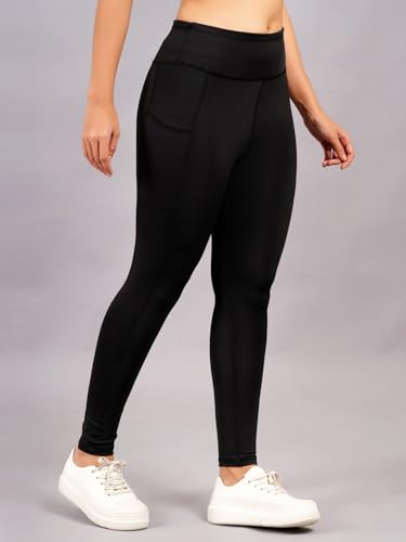 Image of NEVER LOSE Thick High Waist Yoga Pants with Pockets, Tummy Control Workout Running Yoga Leggings for Women