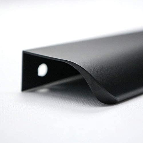 Image of Goldenwarm Black Cabinet Handles 3-3 /4 Inch 25 Pack, Finger Pulls for Cabinets, Edge Pull for Dresser Drawers, Aluminum Alloy, Modern Kitchen Hardware for Dresser Bathroom Closet and Cupboard