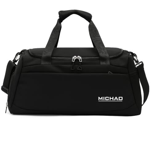 Bolsa Mala de Mao para Viagem Academia Feminina e Masculina Alça Transversal, Resistente, Espaçosa (Preto)