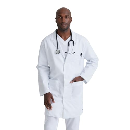 Barco Labcoat de 5 bolsillos 37' para hombre - Blanco - 46