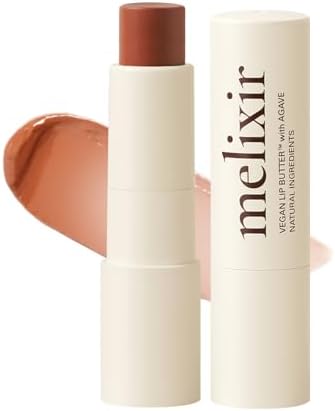 Melixir Vegan Lip Butter #10 Flutter(Tinted) (+11 more colors) 0.13oz, Bee Free, Petrolatum Free, Deep Nourishing Plant-Based Vegan Chapstick, Vegan Lip Balm for Dry, Cracked and Chapped Lips