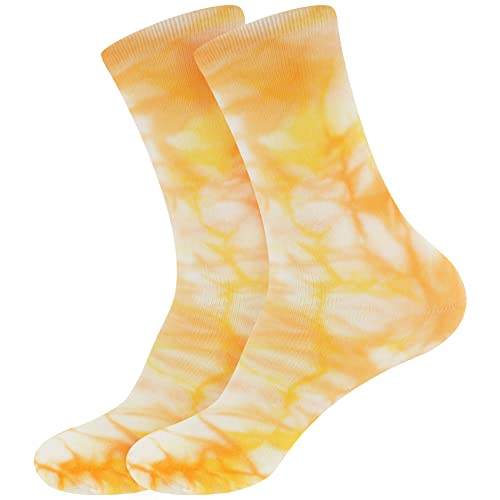 Image of BambooMN Women's Bamboo Athletic Tie Dye Crew Socks