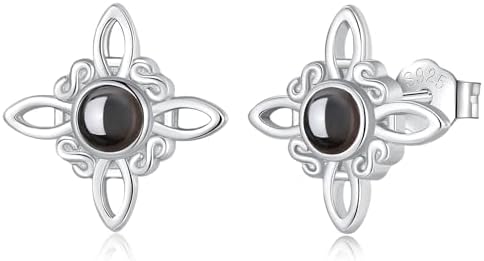 AEONSLOVE Pendientes Nudo de Bruja Plata...
