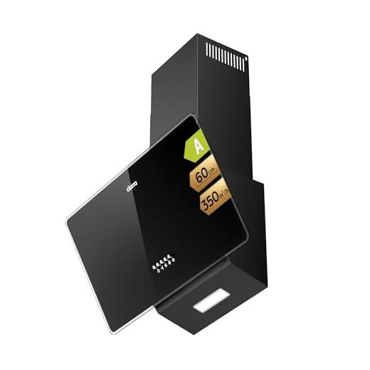 CIARRA CAB6750 Campana Extractora Cocina 60cm Clase A 350 m³/h 3 Velocidades Recirculación Interna Filtro Carbono Negro