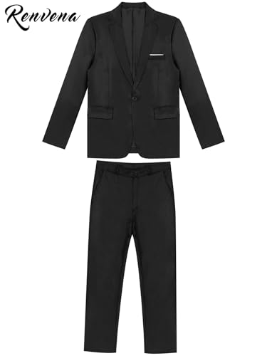 renvena Mens 2 Piece Slim Fit Wedding Tuxedo Suit One Button Notch Lapel Blazer Jacket with Pants Set2
