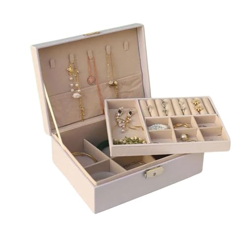 Caixa Organizadora de Jóias, Maleta Multiuso com Compartimentos para Bijuterias (ROSA)