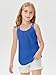 Girls Eyelet Flowy Tank Tops Cute Summer Spaghetti Strap Tops Kids Fashion Embroidery Sleeveless Shirts Blue