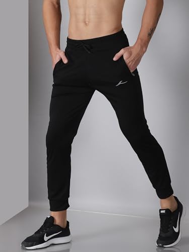 Image of Kraasa Solid Joggers Gym Pants for Men | Slim Fit Athletic Track Pants | Casual Running Workout Pants with Pockets |Solid Men Track Pants Solid Men Track Pants