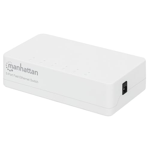 Manhattan 5 Port Fast Ethernet Switch – 10/100 Mbps - Computer Desktop Internet Networking Splitter LAN Hub Router, Unmanaged, Plug & Play, Fanless Quiet – 3 Yr Mfg Warranty - 560672 - Thumbnail 2